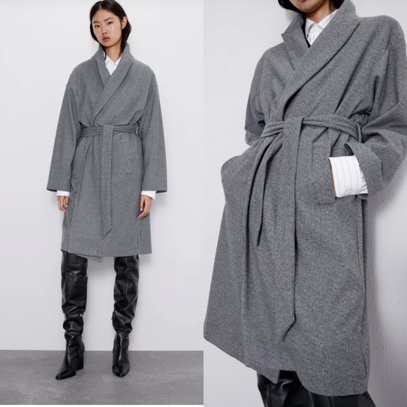 Zara Jackets & Blazers - Zara soft touch oversized belted coat